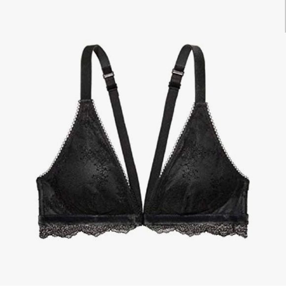 4/$20 ⭐️ Victoria’s Secret • Lace Triangle Cup Padded Bralette in Black - Picture 2 of 12